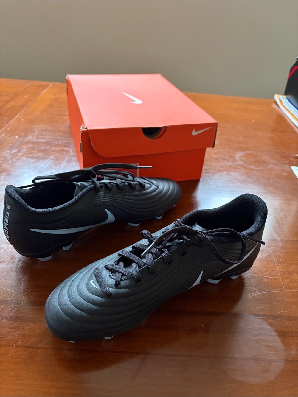 Nike Black and White Tiempo Soccer Cleats M5.5 /W7